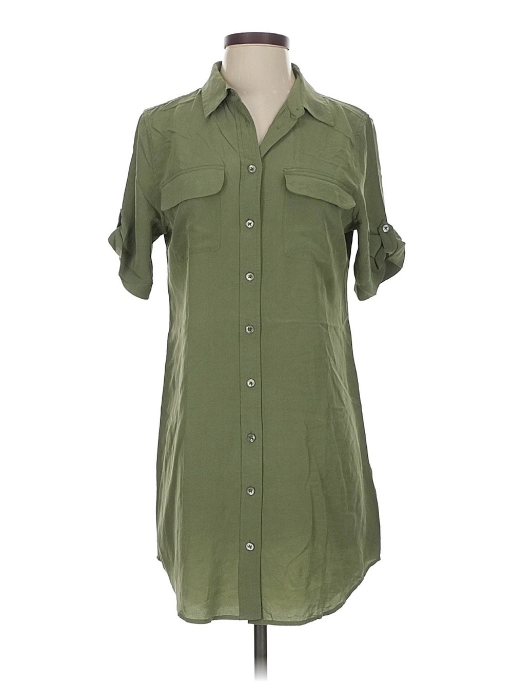 Equipment Olive Utility Shirt Dress